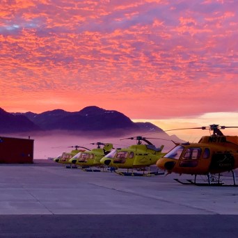 a sunset over a body of water